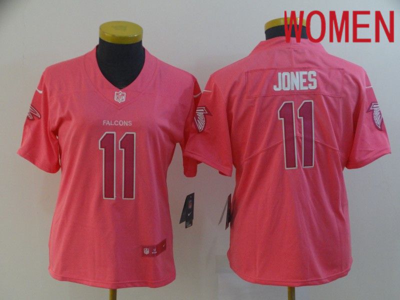 Women Atlanta Falcons #11 Jones Pink Nike Vapor Untouchable Limited Player NFL Jerseys